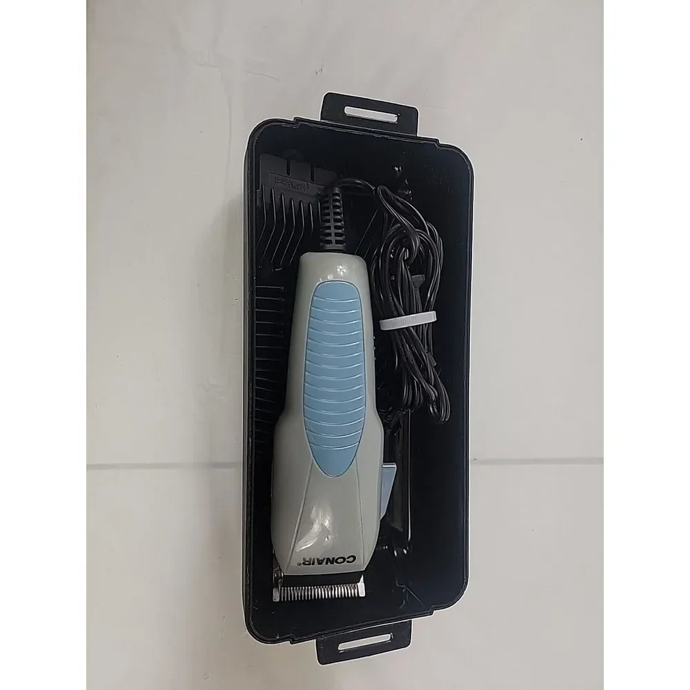 Conair HC244N Gray,‎ Corded Stainless Steel Hair Clipper with Attachments, VGC